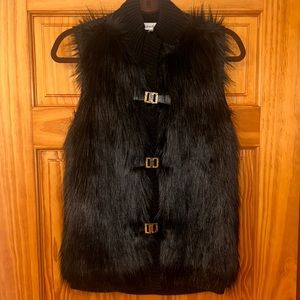 Black Furry Calvin Klein Vest